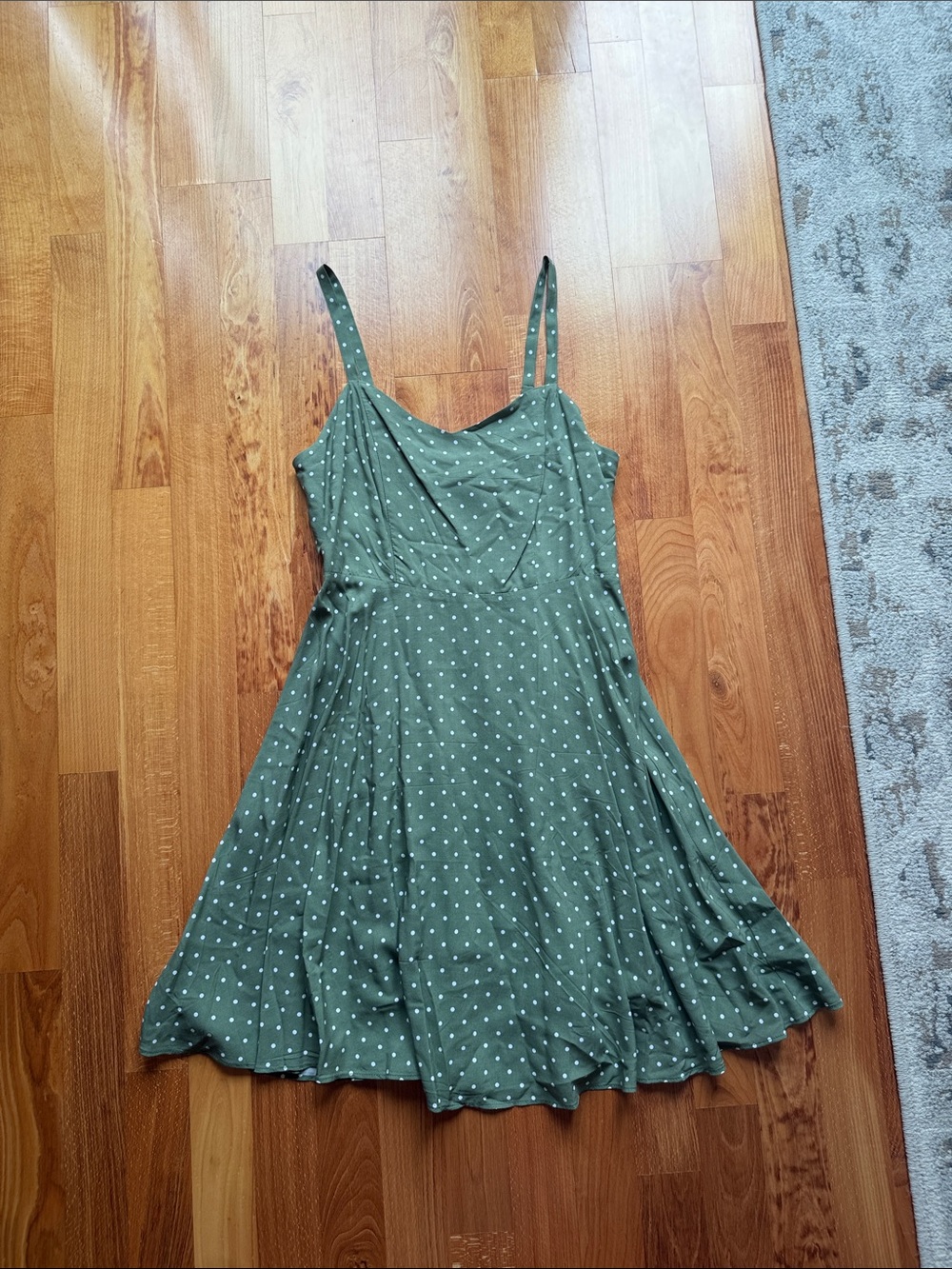 Old Navy Olive Green Polka Dot Mini Dress